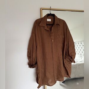 DISSH Lune Fondant Oversized Linen Shirt Size 12
